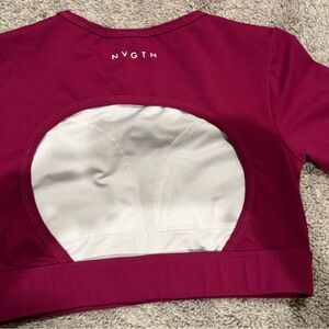 NVGTN Pink and White Sports Top